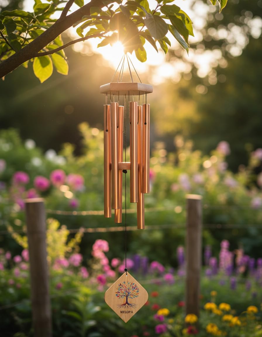 33" Rose Gold Wind Chimes - Relaxing Sounds FREE SHIPPING -2