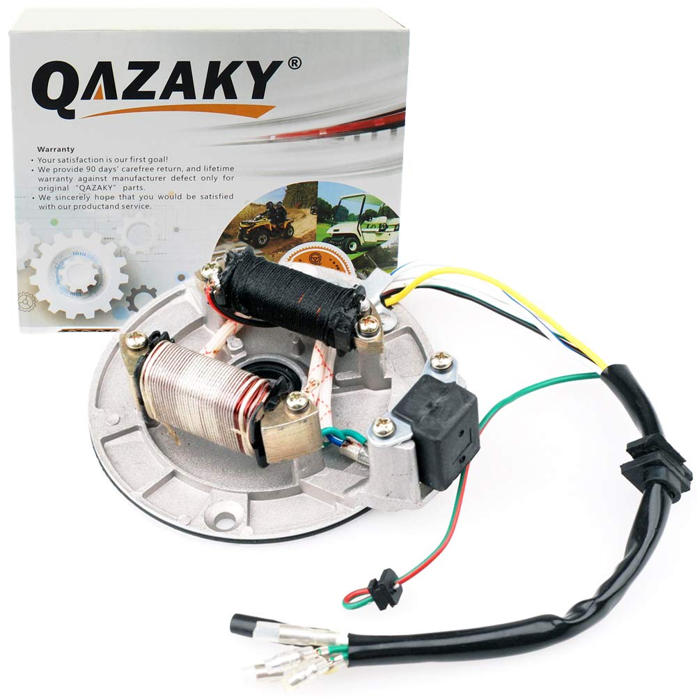 2 Coil Magneto Stator Plate Ignition Coil Compatible with 50cc 70cc 90cc 110cc 125cc 140cc Pickup Kick Start Pit Dirt Bike ATV Go Kart Quad Scooter Buggy Taotao Kazuma Baja SDG SSR 4 Wheeler