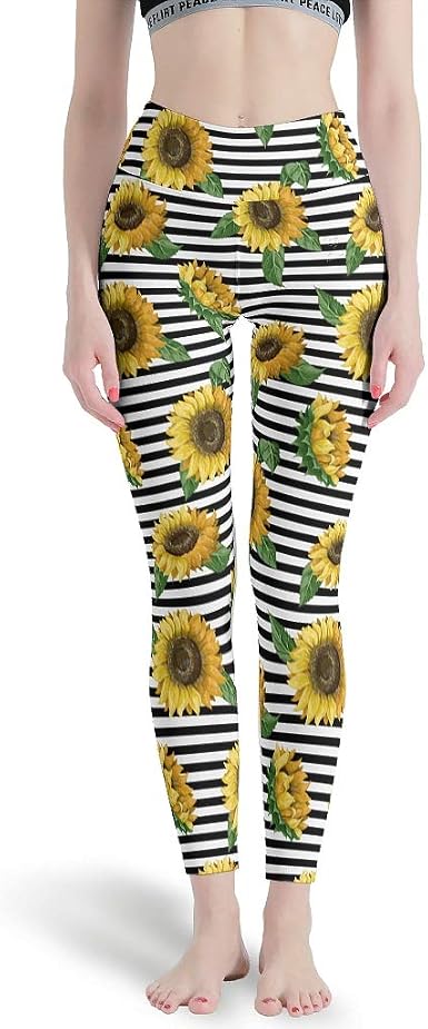 Attiubiuj Yoga Pants Women Sunflower 
