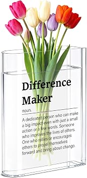 Book Flower Vase Difference Maker Bosses Day Gifts for Women Men Funny Office Decor for Women Book Flower Vase National Boss Day Decorations Gifts for Leader HR Men Manager Office Bookshelf Desk Decor