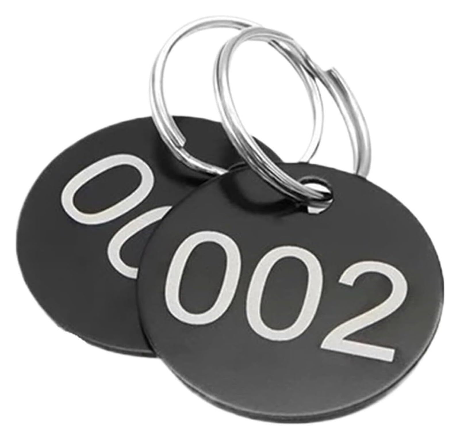 Llaveros numerados con anilla, Etiquetas de números metal aluminio
