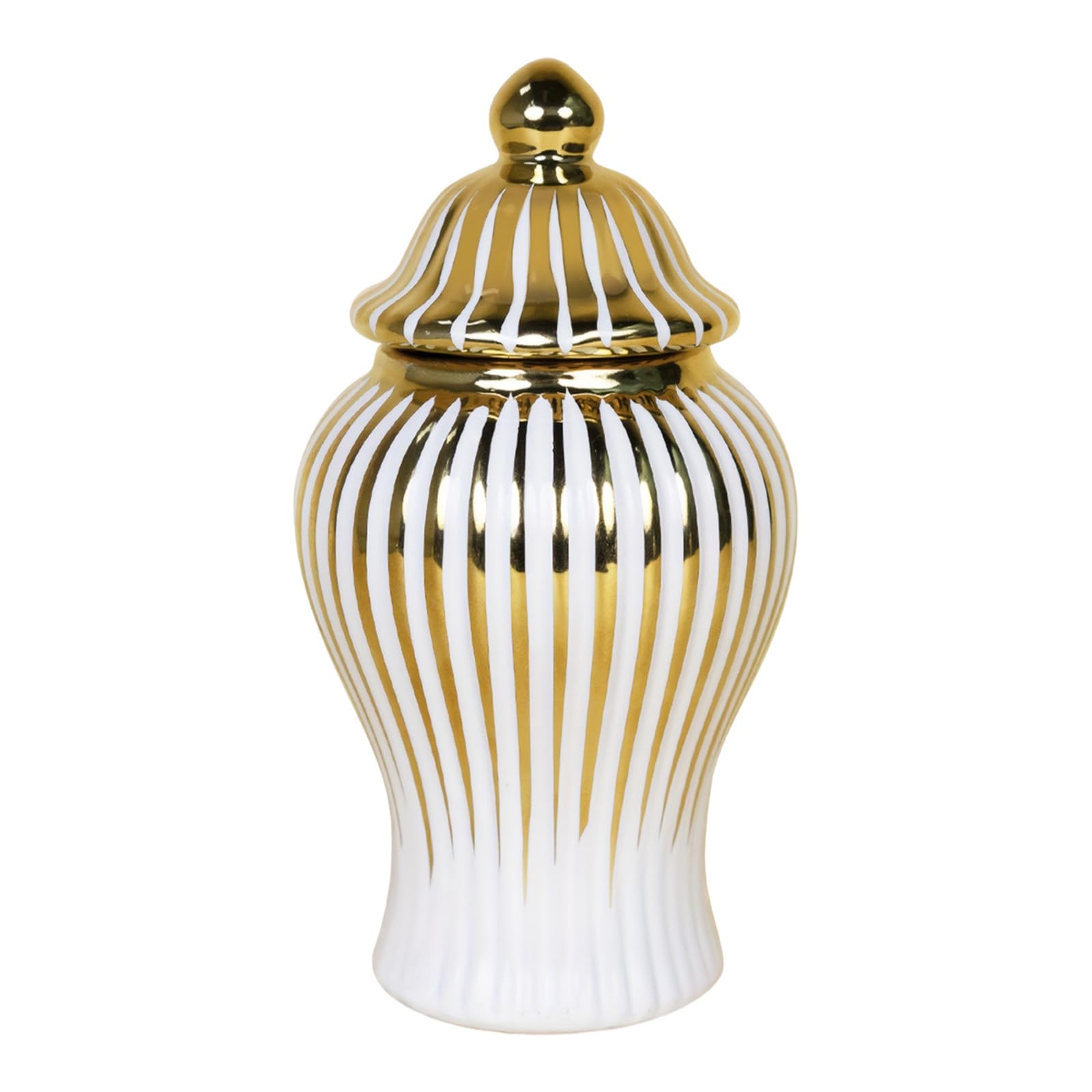 Modern Striped Ceramic Vases Porcelain Gingers Jar with Lid for Wedding Parties Centerpiece Temple Jar