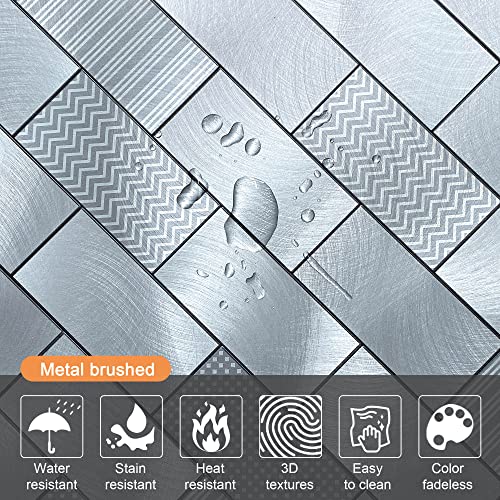 Vaovi Peel And Stick Backsplash,Kitchen Peel And Stick Mosaic Self Adhesive Metal Wall Tiles Wythe Blue-10Pcs #TOP1