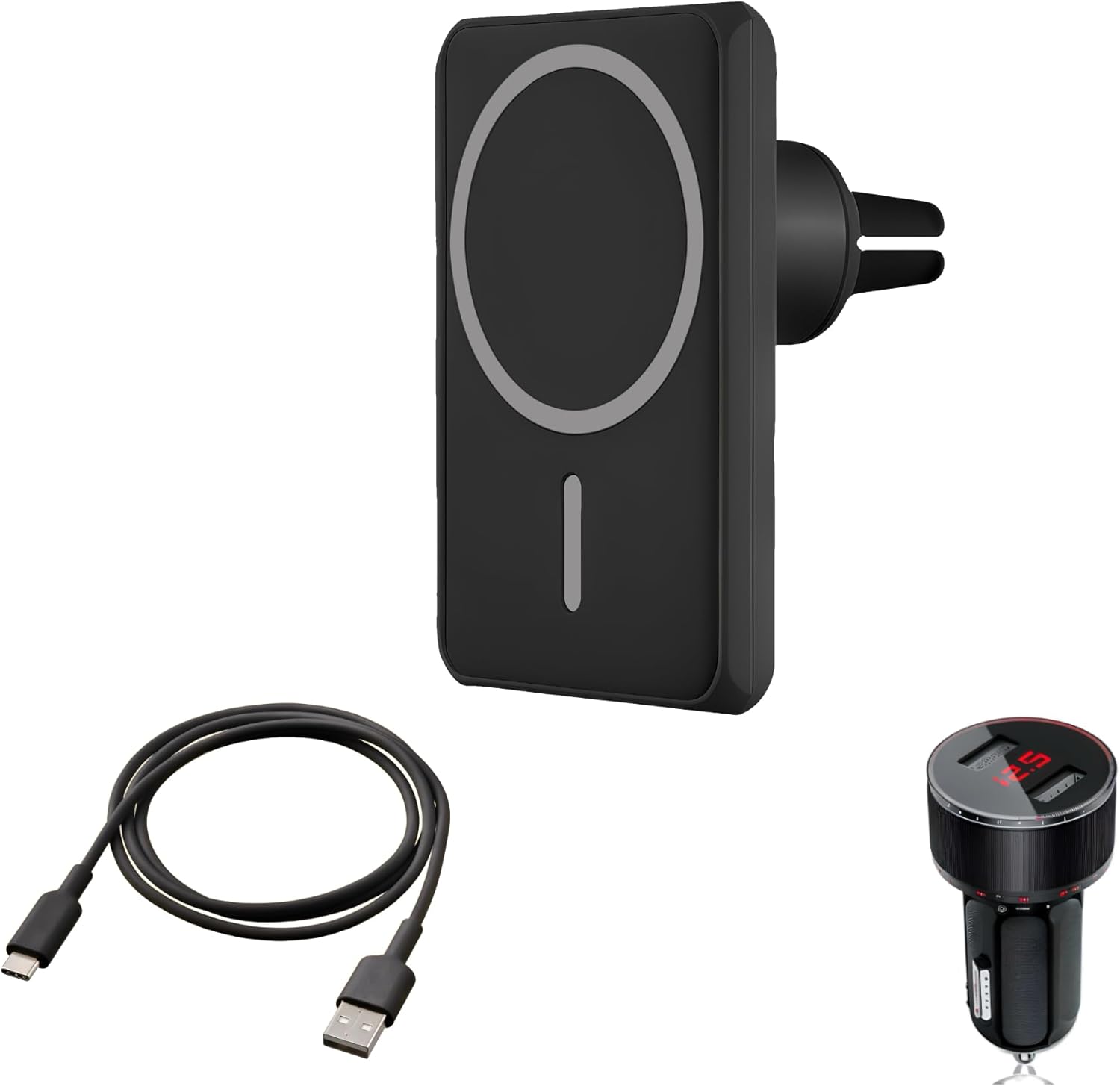 for MagSafe Car Mount Charger, iPhone Wireless Car Charger Magnetic (Black)
