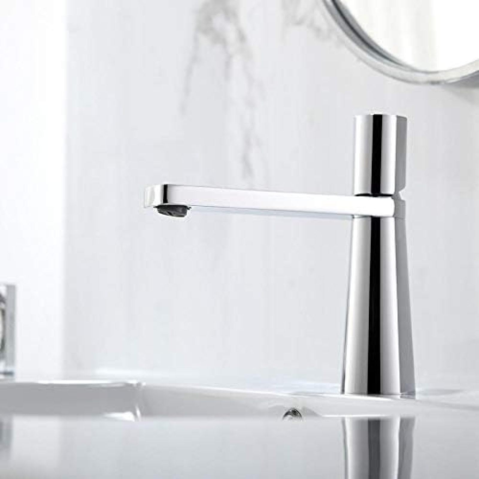 Grifo de lavabo monomando antical para solucionar salpicaduras en encimeras de baño 5