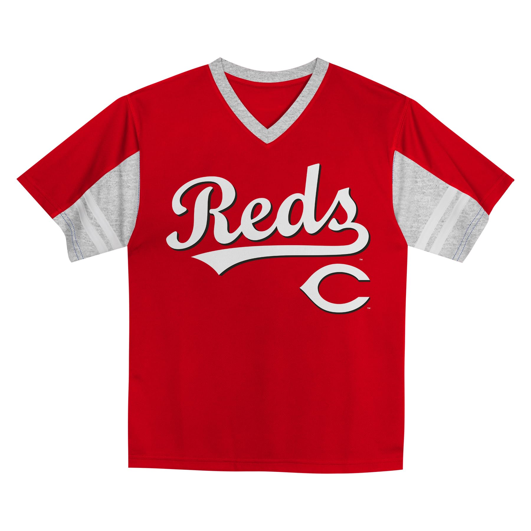 MLB Toddler 2T-4T Officially Licensed Team Color Primary Logo Baseball Fashion Top V-Neck Jersey — view 19