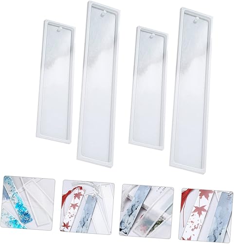 Miniatura 2 de COHEALI 12pcs DIY Craft Molds Silicone Oblong Shape Bookmark Epoxy Resin Mould Easy to Use