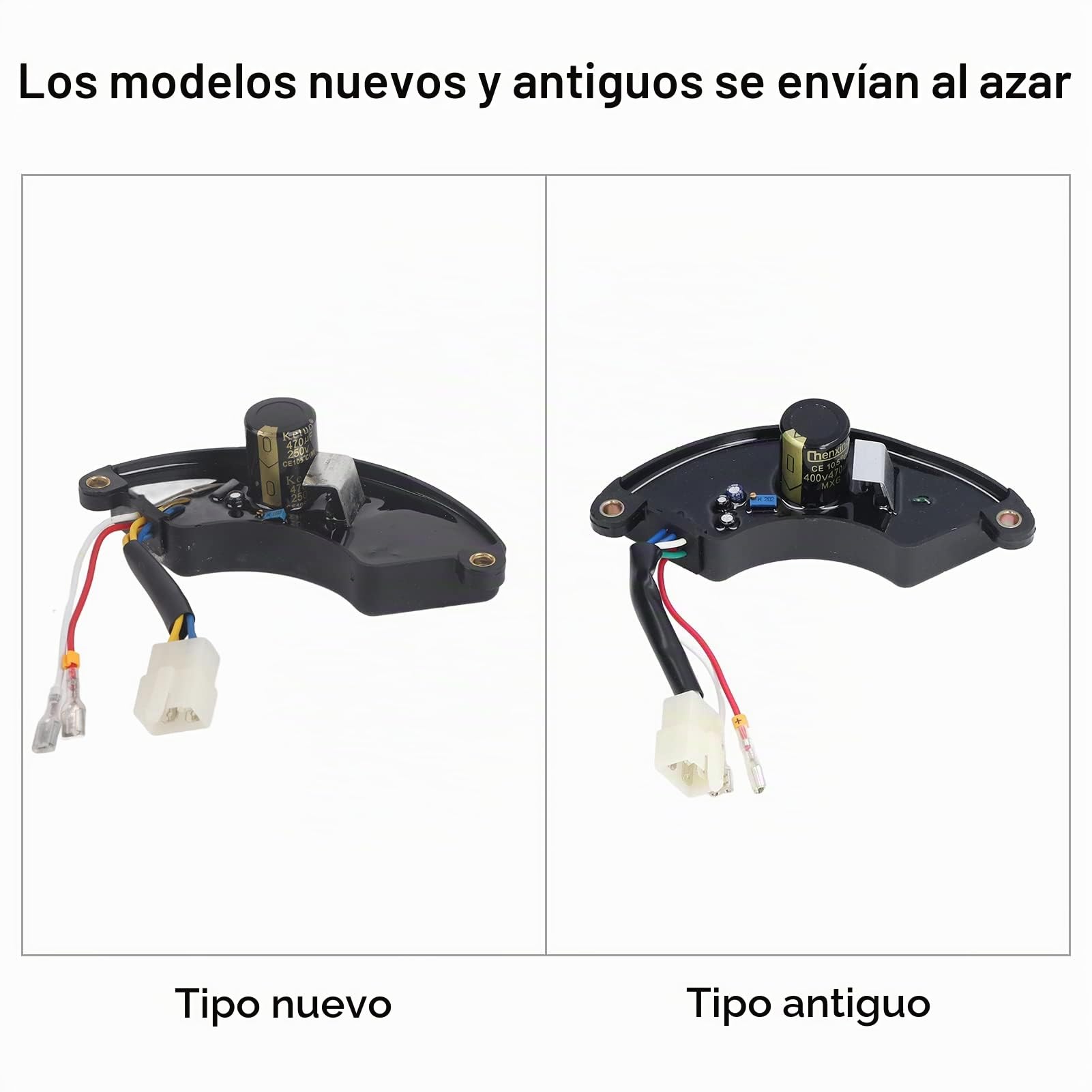 Regulador de Voltaje Automático, 5-6.5KW Generador AVR Estilo Media Luna Universal 1PH 6 Cables Ajustable 220V con Orificios de Montaje para Motor de Gasolina