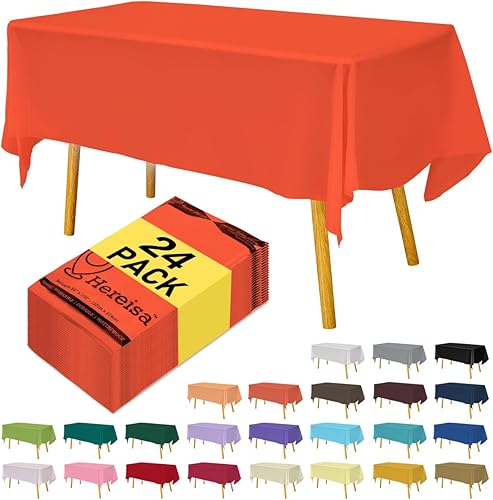Miniatura 217 de Mantel desechable de alta calidad, paquete de 12, manteles de 54 x 108 pulgadas para fiestas, manteles decorativos para mesas rectangulares, mantel