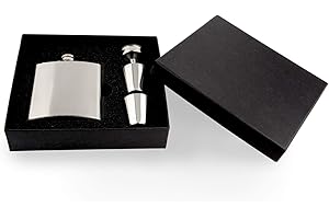 Stainless Steel Hip Flask, 6oz with Gift Box, Funnel, and Shot Glasses...