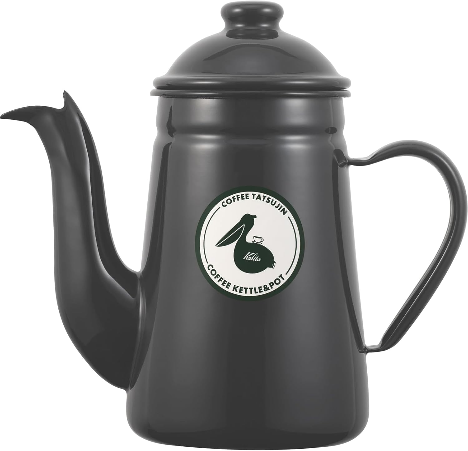 Carita Kalita #52305#52305 Drip Pot, Made in Japan, High Heat Retention Enameled Coffee Pot, Gray, Gy, 33.8 fl oz (1000 ml), Open Fire, Enameled Coffee Master, Pelican, 1 L; Kettle, Coffee Maker