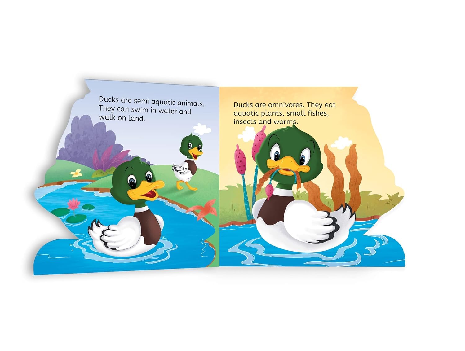 My First Shaped Board book - Duck, Die-Cut Animals, Picture Book for Children 2