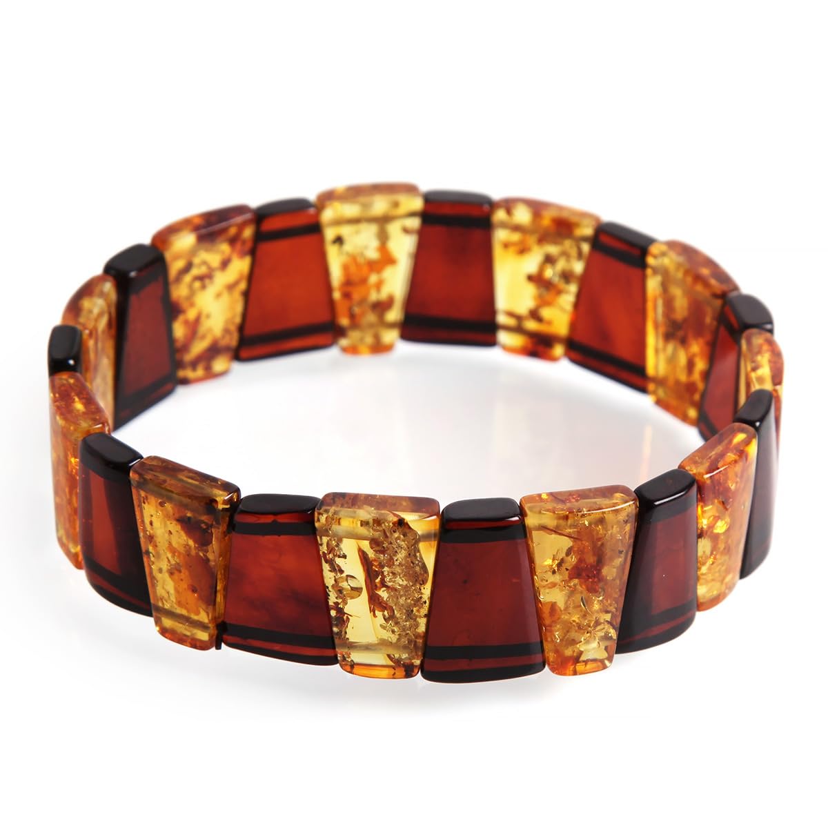 Guptue Natural amber bracelet flower amber gift for Adults (Women/Men) original mineral
