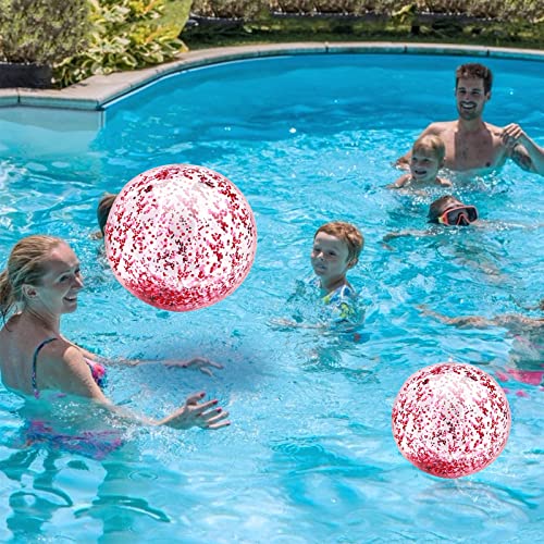 Inflatable Beach Balls Bulk Jumbo 16" Glitters Pool Toys Balls For Pool, Beach, Summer Pool Party - Swimming Pool Game Water Beach Toys Kid Party Favor Luau Decorations Blow Up Beach Ball (12 Pack) #TOP5