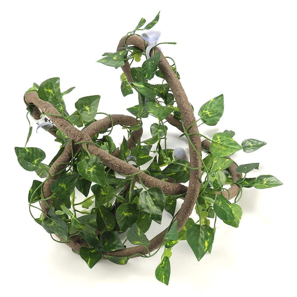 Reptile Branche Branche Flexible Jungle Flexible Habitat Habitat Décor Climber Jungle Longues Vignes 9.84ft Rotin 3 Vignes Avec Des Ventouses(#1)