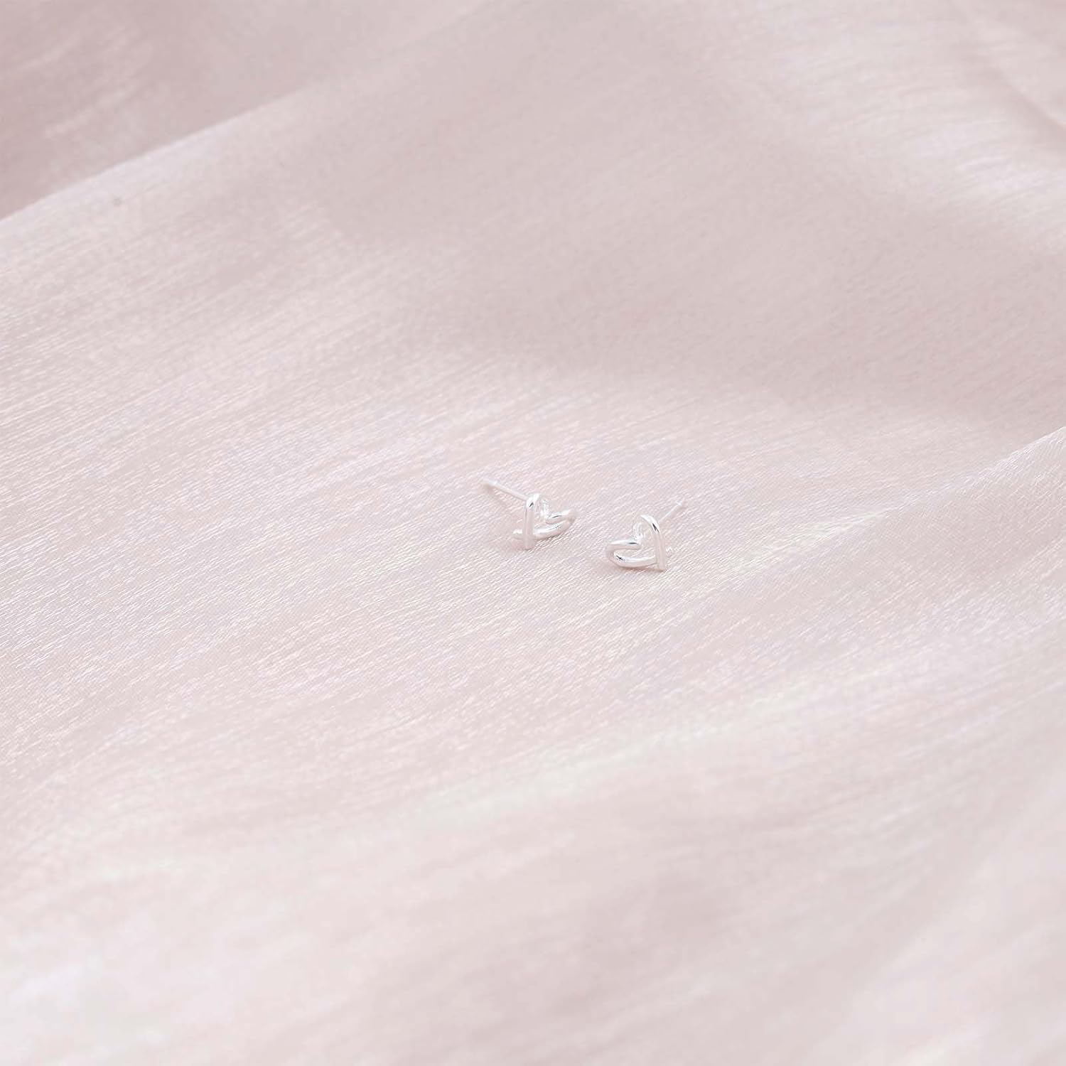 Vintage Silver Hollow Heart Earrings Tiny Heart Stud Earrings Love Heart Stud Earrings Love Heart Earrings Jewellery for Women - Image 7