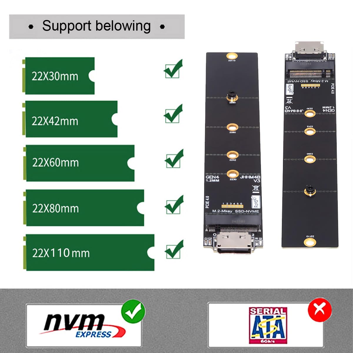 Oculink SFF-8612 SFF-8611 do M.2 NGFF M-Key do NVME PCIe SSD 2230 2280 22110 SSD PCBA Adapter do płyty głównej