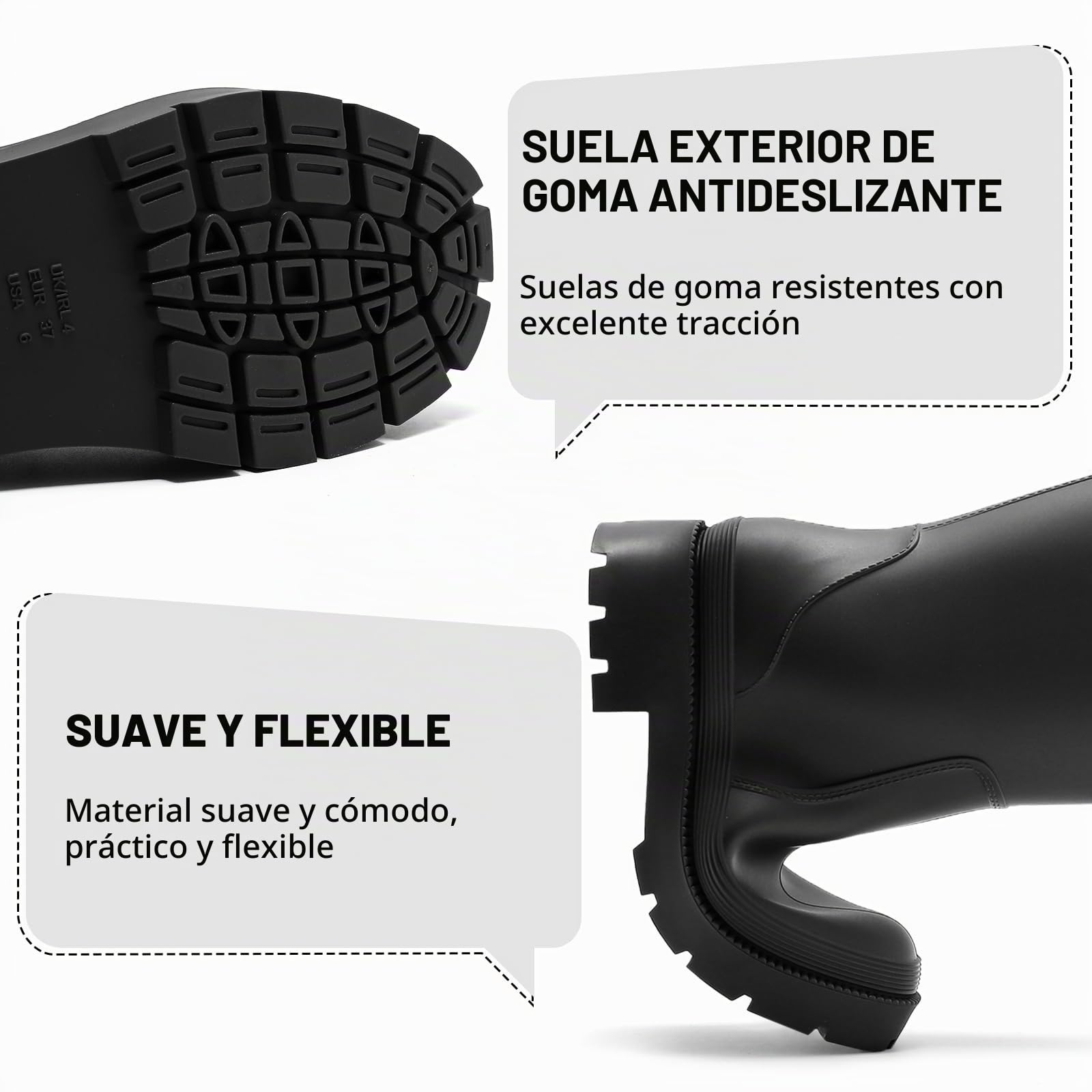 Botas De Agua Mujer, Comodos Altas Botines Jardín Botas Seguridad Aire Libre, Comodos Original Zapatos