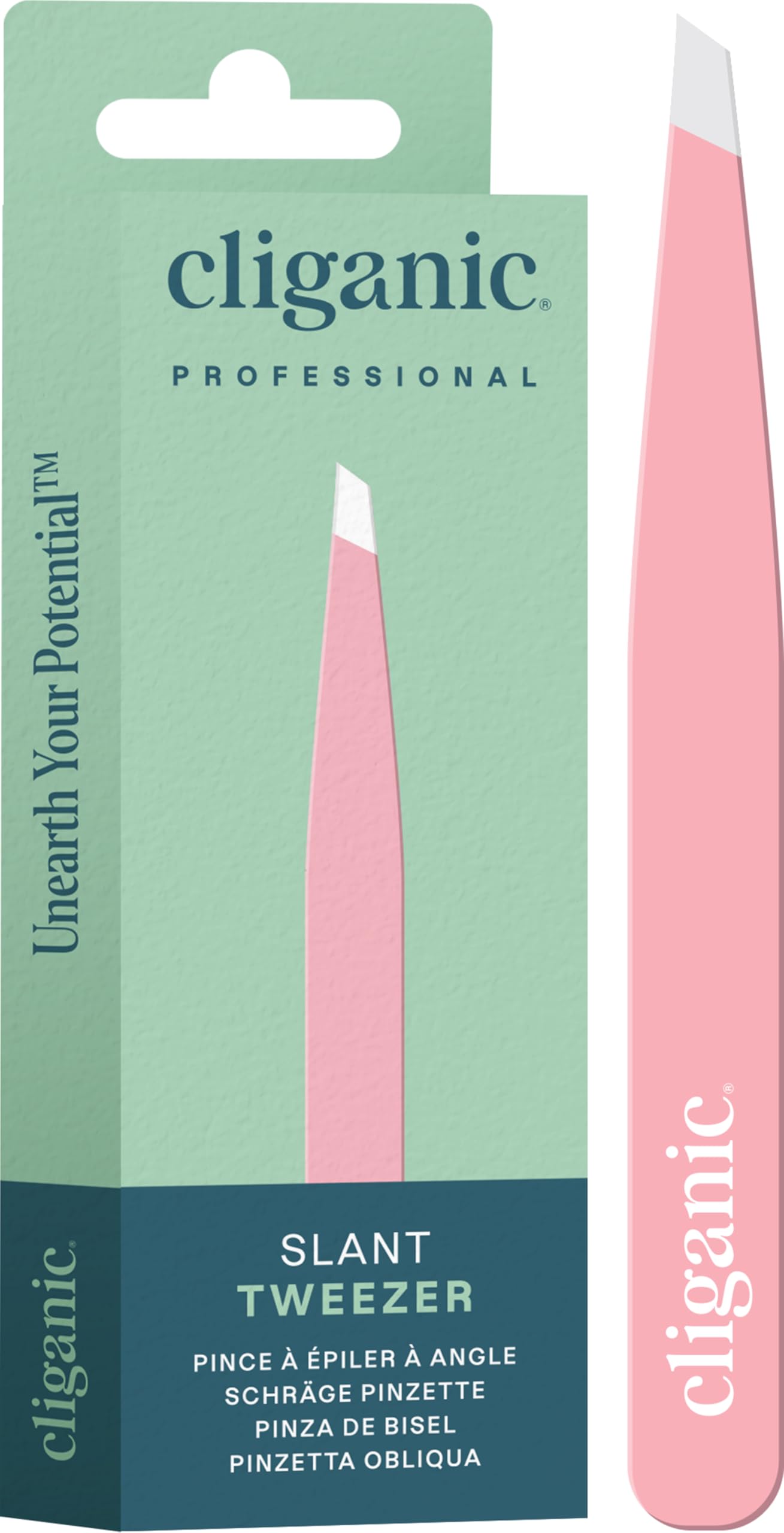 Professional Eyebrow Tweezers Slant Tip - Precision for Men & Women, Stainless Steel Best for Plucking Chin Facial Hair