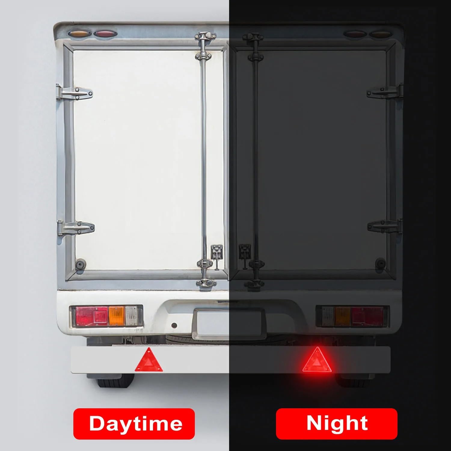 Triangolo di Sicurezza 2 Pezzi Catarifrangenti Posteriori Rossi triangolari Riflettenti per Pali di Sicurezza a Vite Triangolo Auto(A)