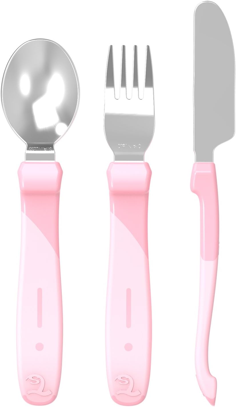 TwistshakeStainless Steel Learning Cutlery Pink