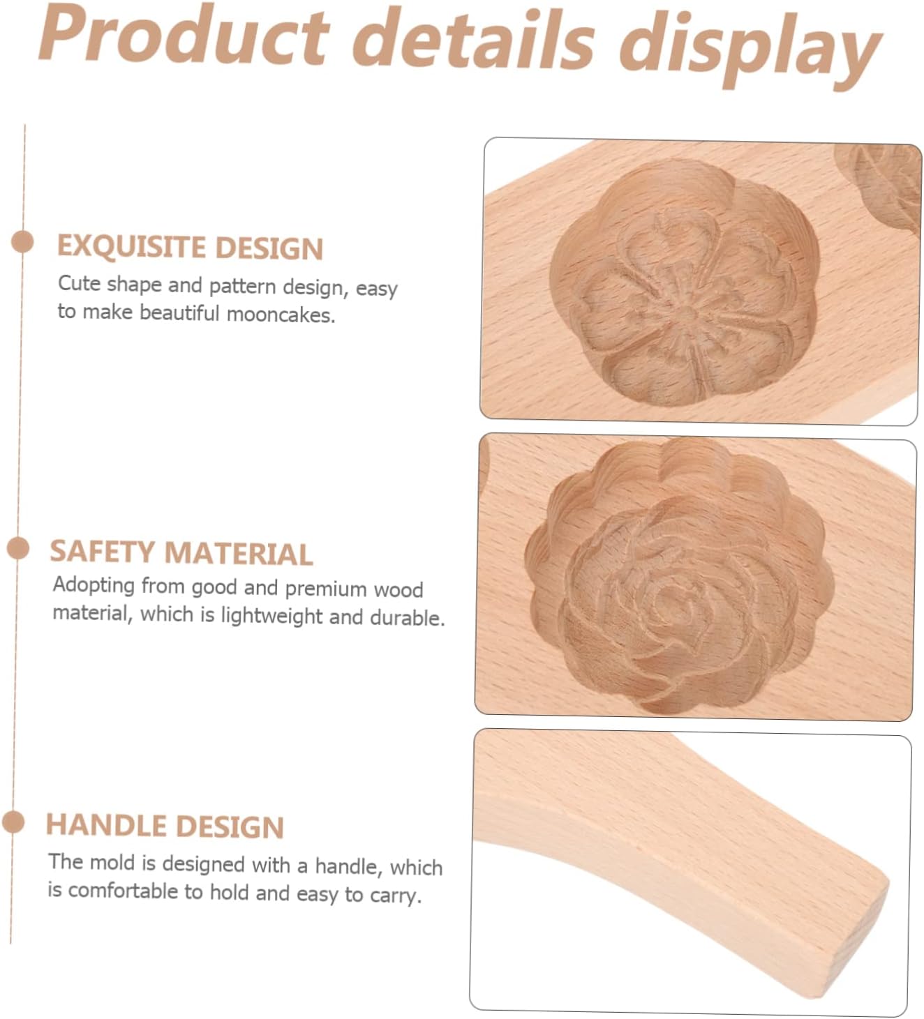 Traditional Chinese Moon Cake Mold Press for Mid-autumn Festival Dual Floral Design for Making and Pineapple Cakes