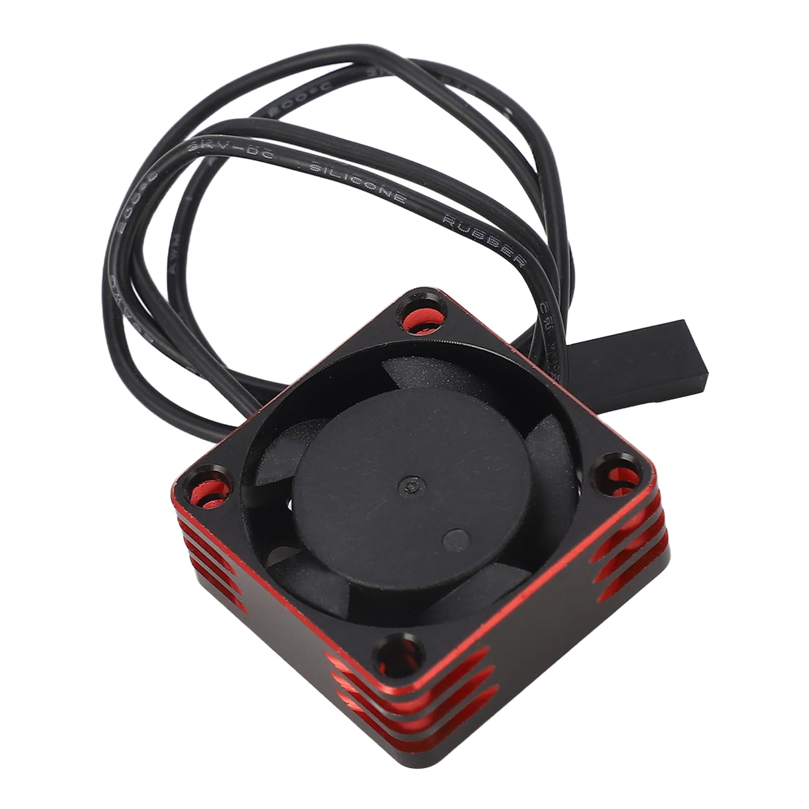 RC Car Motor Cooling Fan, 5-7.4V Brushless ESC High Speed Heat Dissipation Fan 25x25x10mm Aluminium Alloy RC Motor Heat Sink for Most RC Model Cars (Red)