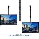 TV Ceiling Mount Bracket for 23" to 55" Flat Panel LCD LED Plasma TVs | Adjustable Height, Full Motion 360° Rotation, +/-15° Tilt and Swivel, Black gallery image