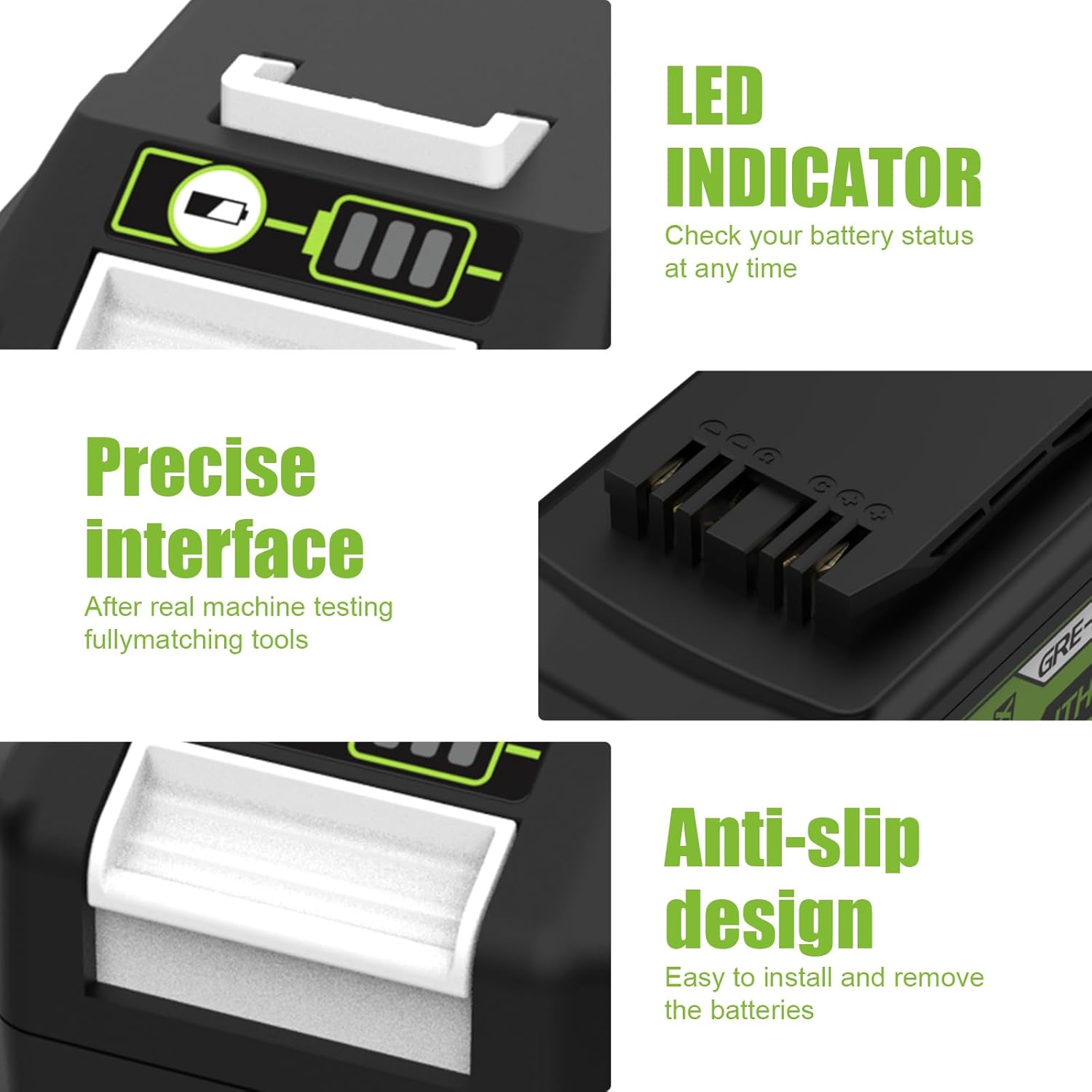 6500mAh 29842 29852 Replacement for Greenworks 24V Battery and Charger for Greenworks 24V Cordless Tools