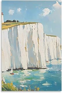 The White Cliffs of Dover Canvas Art Hanging Painting Modern Wall Decor for Home Farmhouse Gallery 16x24inch(40x60cm)