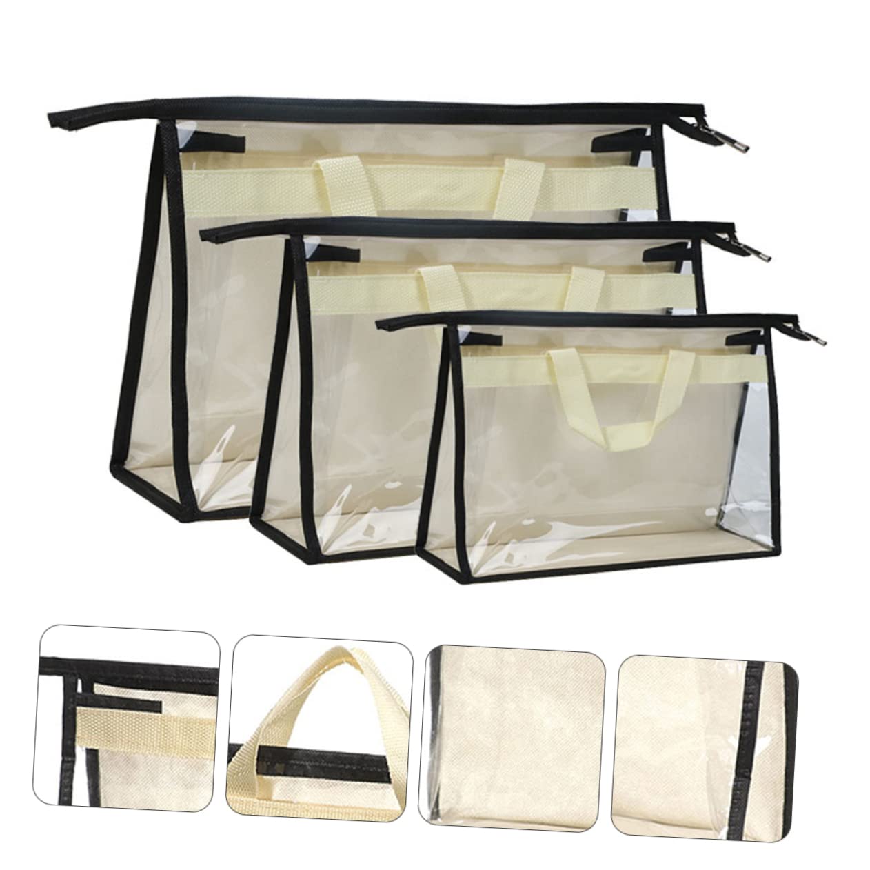 Storage Bags 3 Piezas Bolsa Polvo Bolso Mano Transparente Organizador Bolsas Colgantes Armario Organizador Bolsos Bolso Impermeable Bolsa Colgante Almacenamiento Tela No Tejida