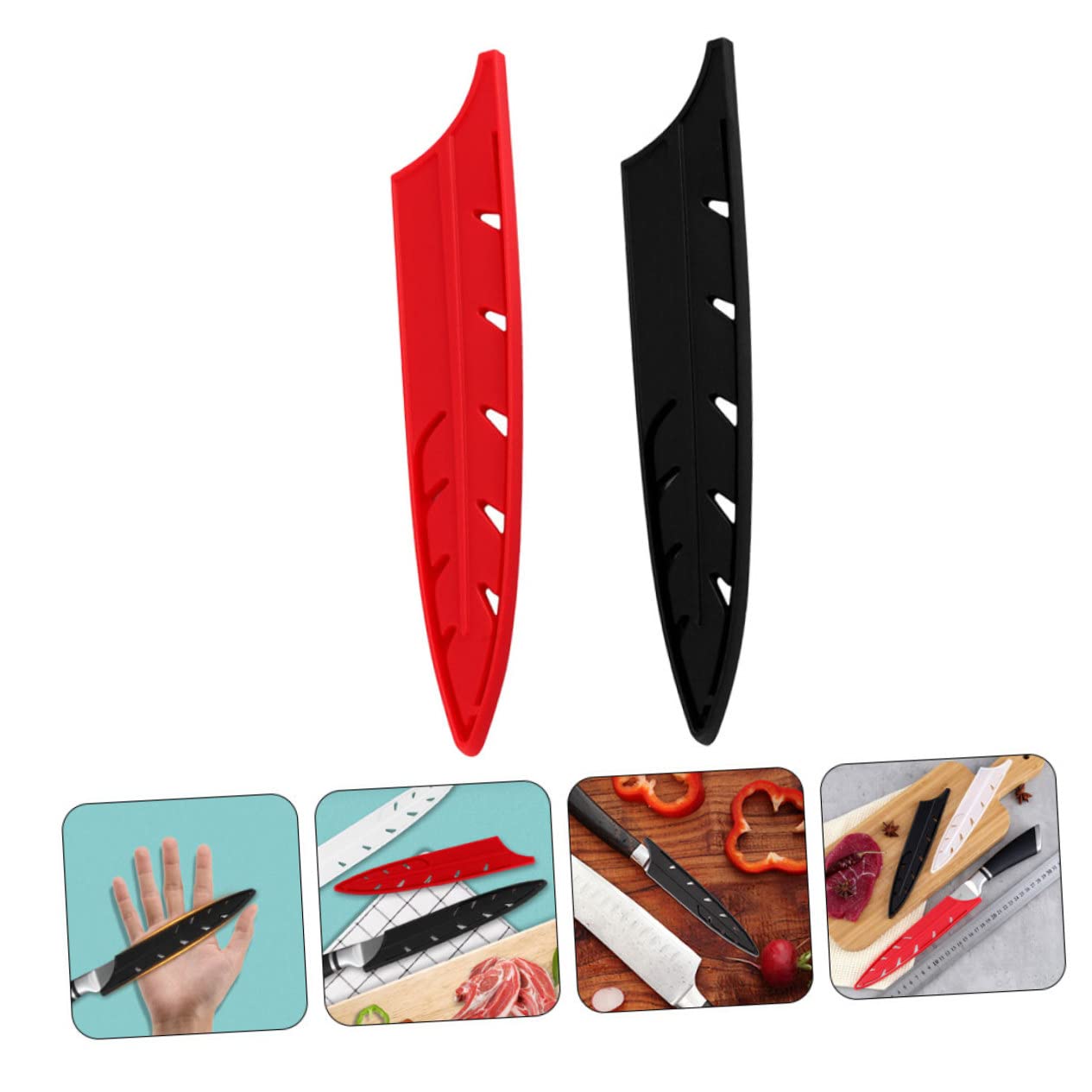 TOPBATHY 8piezas Cuchillo Protector De Cuchillas Funda De Seguridad Para Cortadores De Cocina Cubierta Para Interiores y Exteriores Para Camping y Almacenamiento