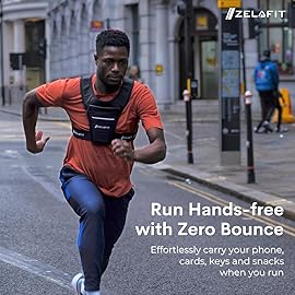 ZelaFit Running Vest for Women & Men Running Phone Holder - Perfect for Running Gear, Running Accessories, Running Essentials - Lightweight Chest Rig Phone Holder for Running (Black)