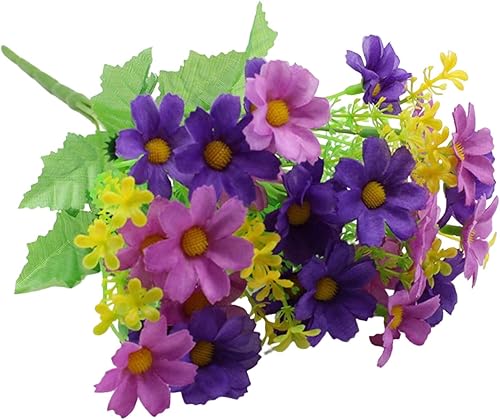 Flores artificiales de seda, margaritas falsas para interiores y exteriores, flores artificiales de margaritas silvestres, decoración exterior de