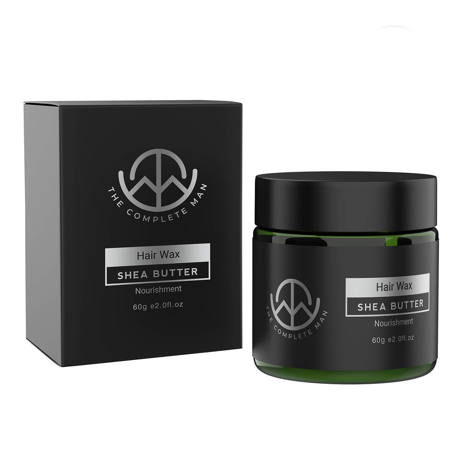 Cera para cabello y barba para hombres con manteca de karité, 2.0 onzas líquidas, acabado natural de sujeción y brillo