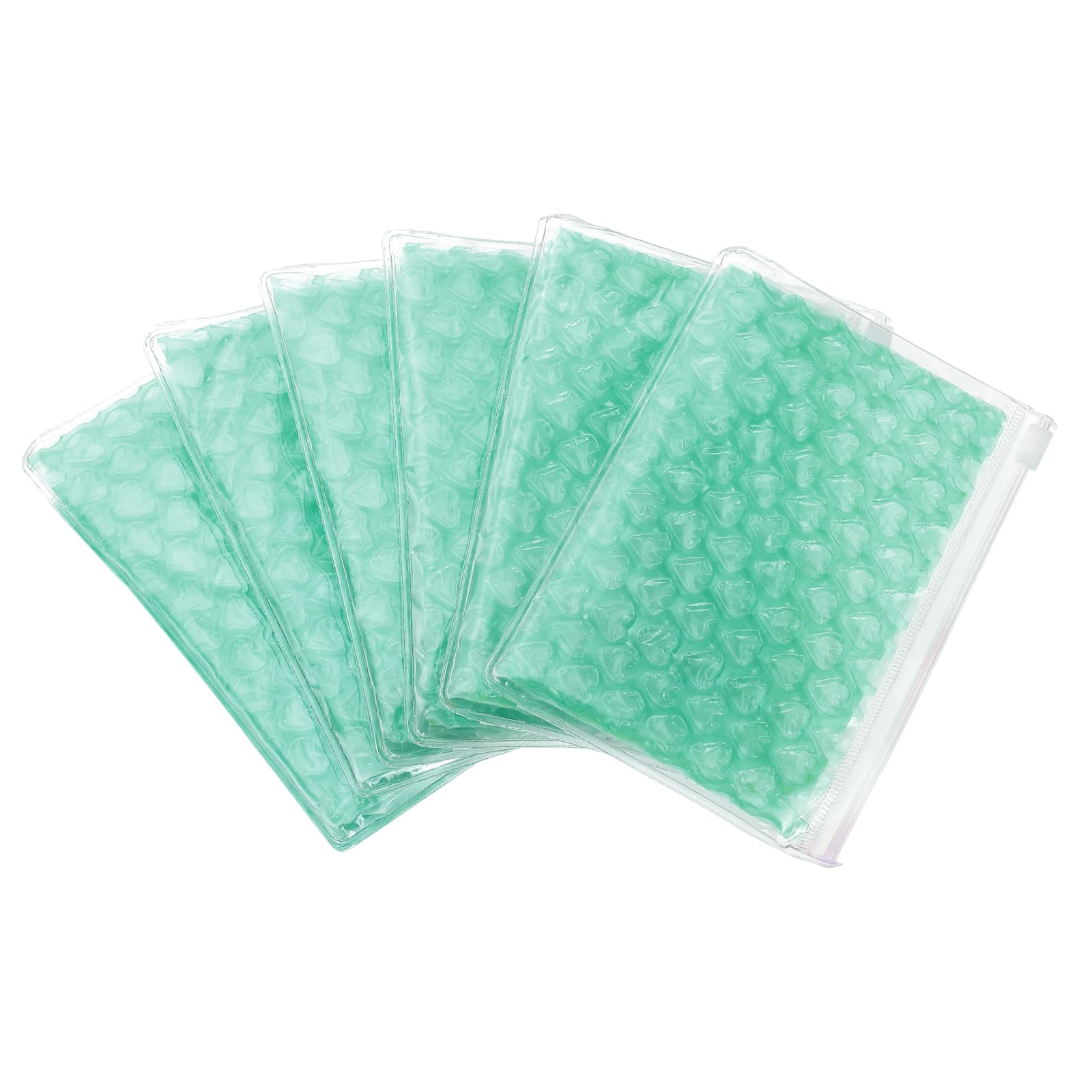 PATIKIL Clear Bubble Bags, (22 x 15cm, Green) (6 Pcs), Lightweight Economic Heart Bubble Wrapping Pouches Zipper Packing Cushioning Bag, Suit for - Mailing Shipping/Packaging/Storage