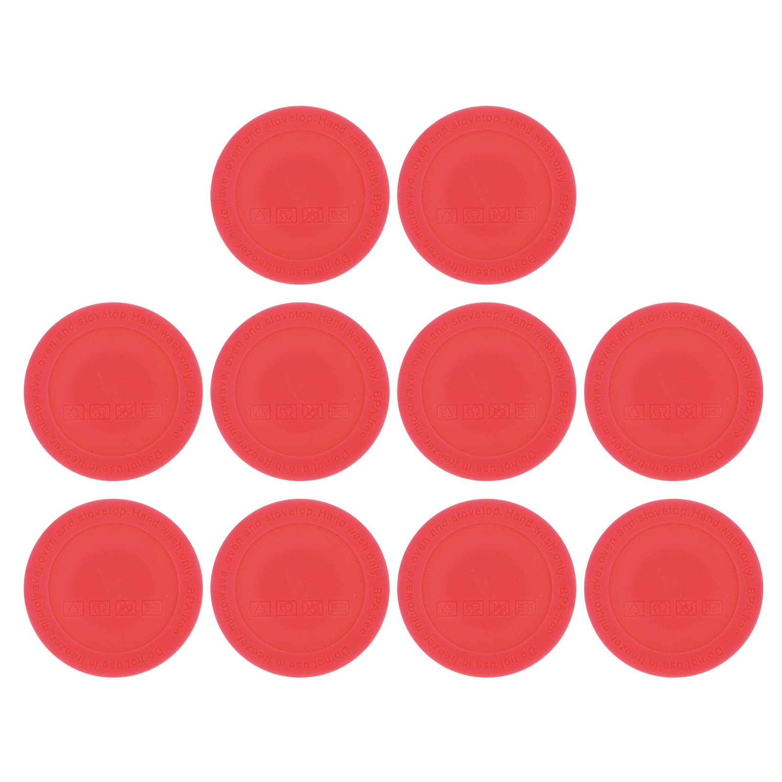 PATIKIL Rubber Bottoms for Sublimation Tumblers, 10Pcs 50mm Silicone Protective Self-Adhesive Anti-Slip Bottoms for Wine Tumblers Thermal Bottle, Orange Red