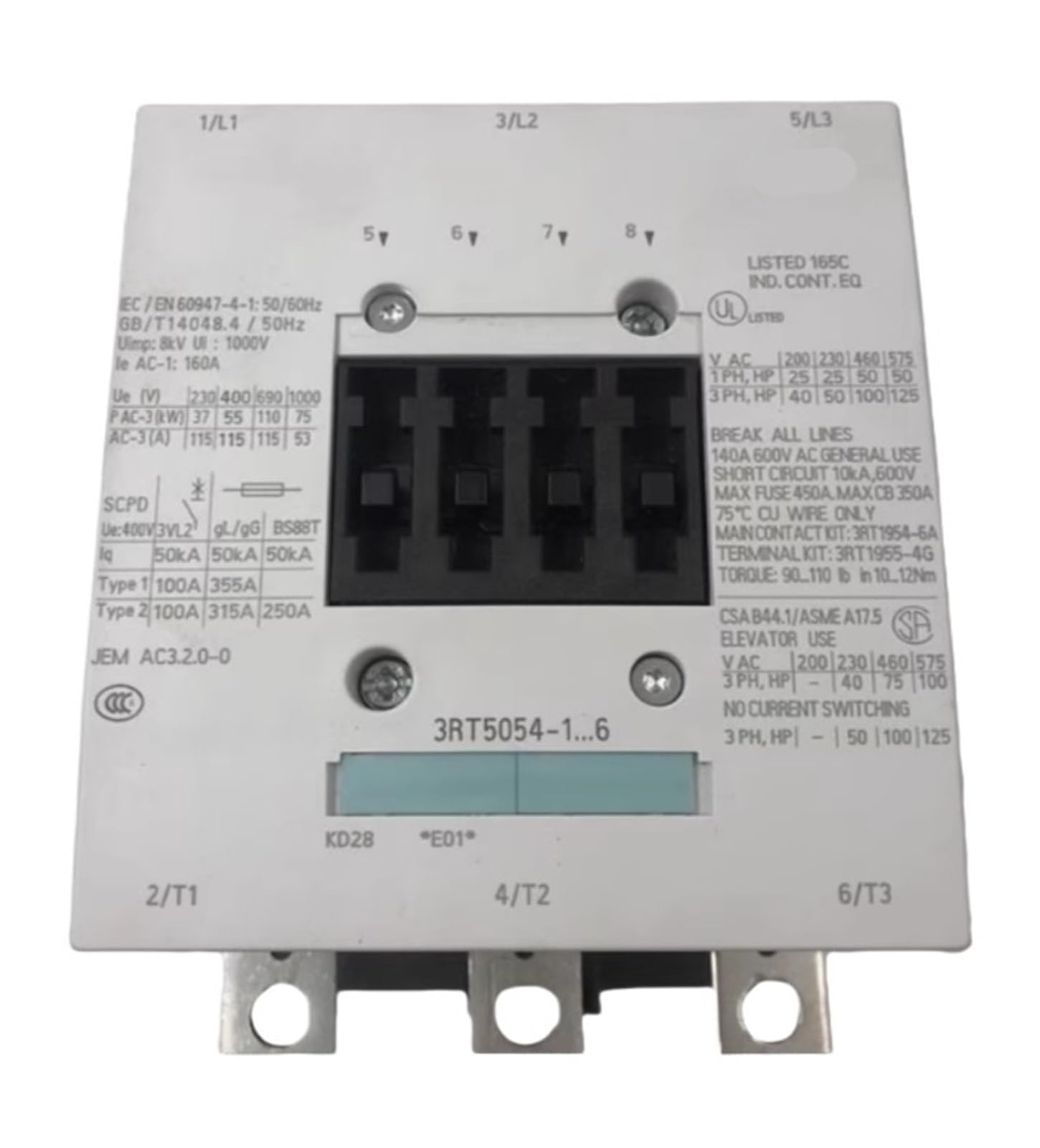 Contacteur CA 3RT5054-1AP36 relais de commutation tripolaire pour moteurs