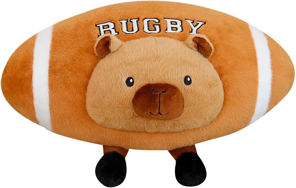 Capybara Plush Toy with Football, Cute Football Stuff Plush Capybara Stuffed Animal, Unique Sports Plushie Gift for Kids Boys Girls 17.7 Inch