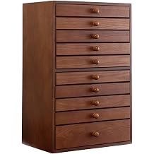 Extra Large Wooden Jewelry Organizer for Women - 10 Drawer Storage Box for Necklaces, Rings, Watches Accessories - Premium Solid Wood Keepsake Chest