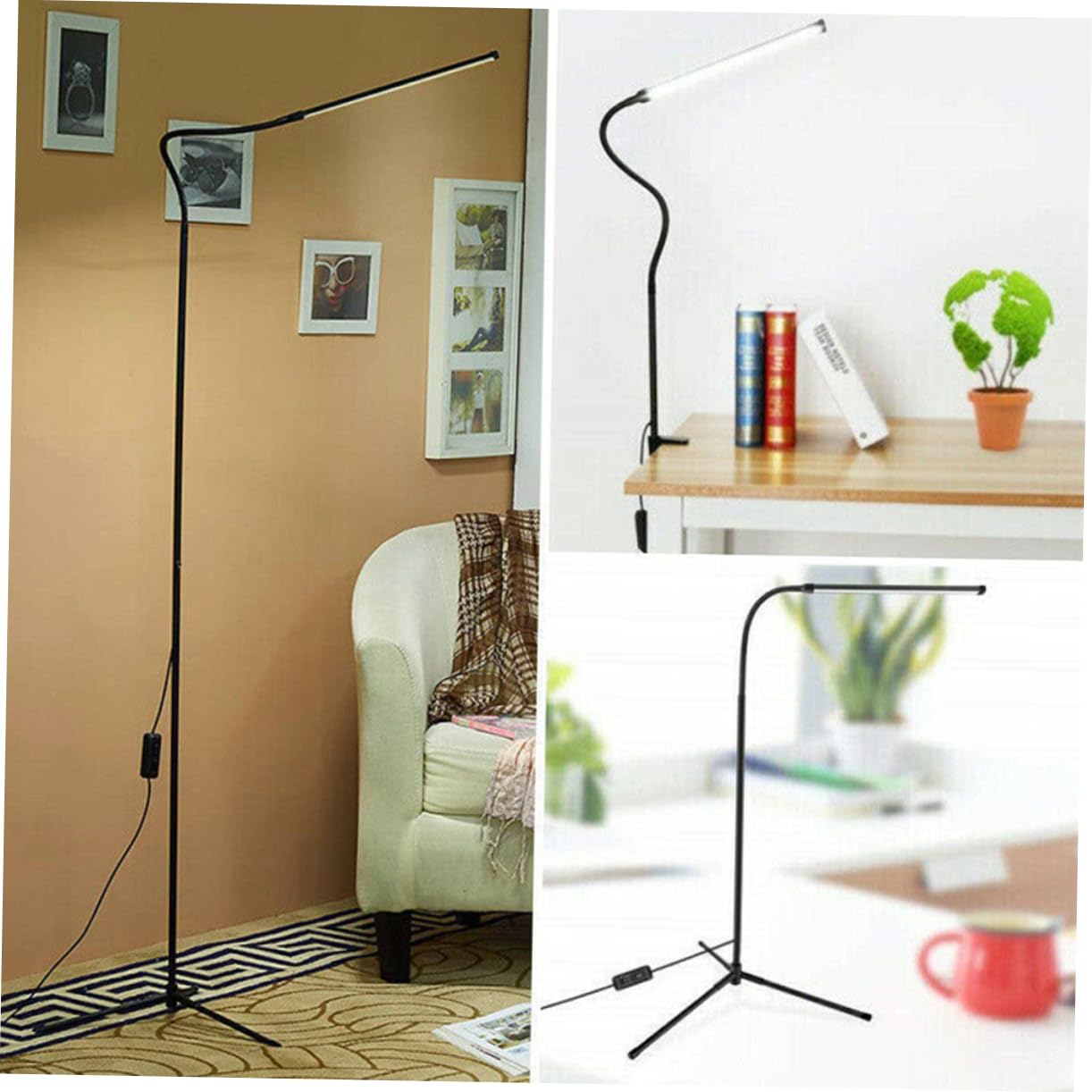 Lampada da Lettura LED con Clip, Braccio lungo Flessibile, Dimmerabile, Luce senza Abbagliamento, Alimentazione Usb, per Scrivania e Comodino