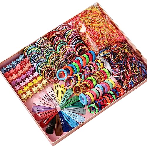Shining Diva Fashion 74-1220 Pcs Colorful Hair Bands, Hairpins, Ponytail Holders, Flower Clips, BB Clips, Bamboo Knots, Hair Extensions, Headbands for Girls Kids Baby Toddlers | A Box of Multipurpose Girls Hair Accessories Set | Birthday Gift for Girls (Image - 1)