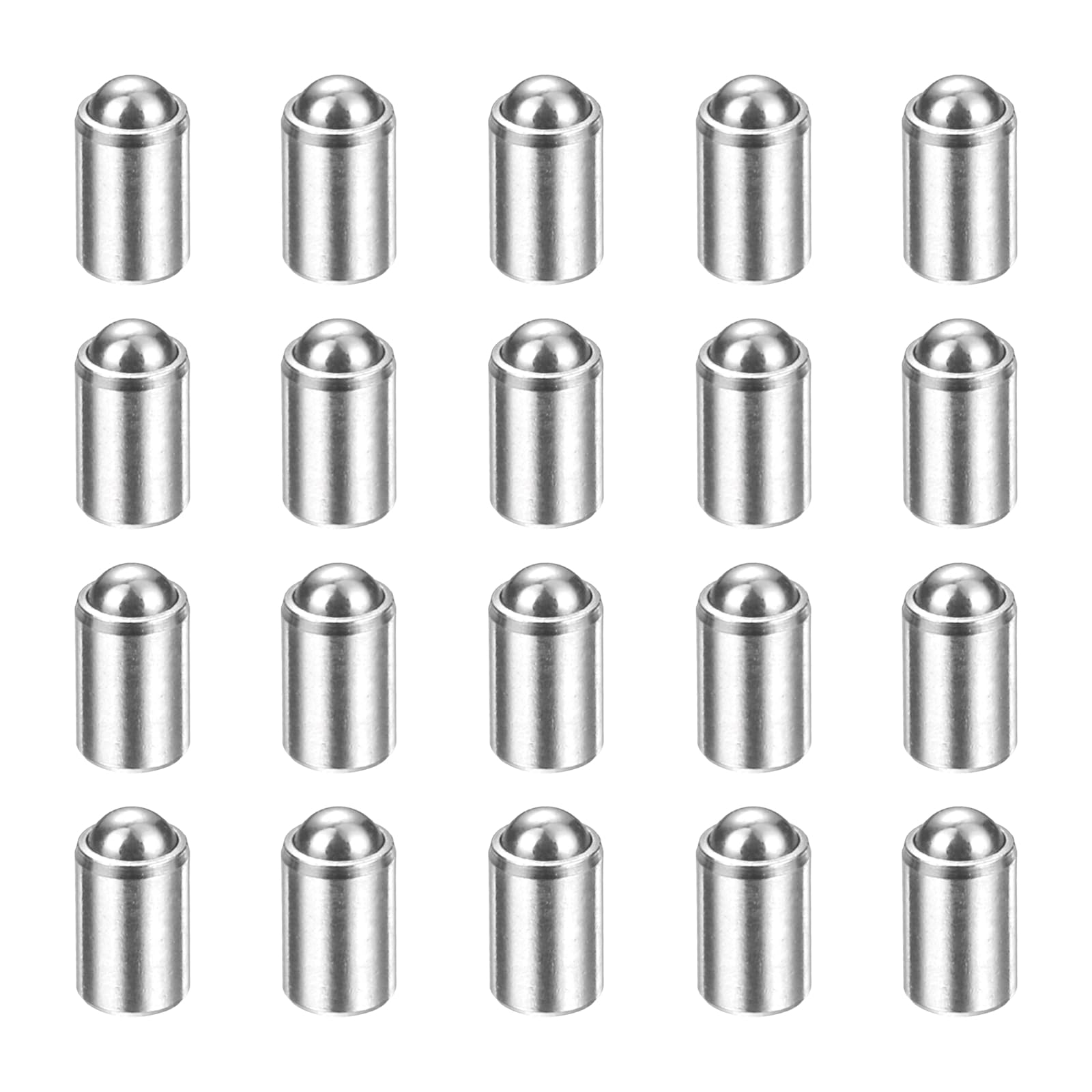 sourcing map 20pcs Ball Point Spring Plungers 2x3mm 5N Elasticity Stainless Steel No Step Positioning Beads Ball Catch Latch for Door Cupboard Mechanical Devices Clamps Furniture