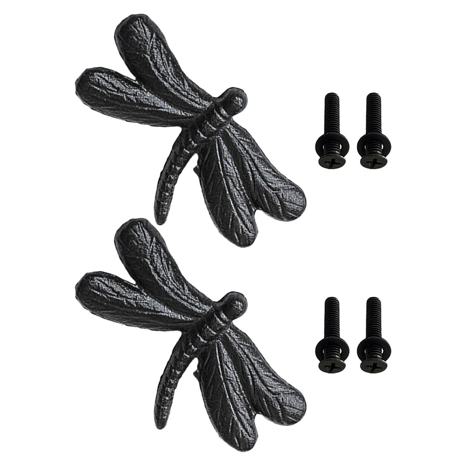 Lot de 2 poignées de meuble noires pour garde-robe et commode de chambre