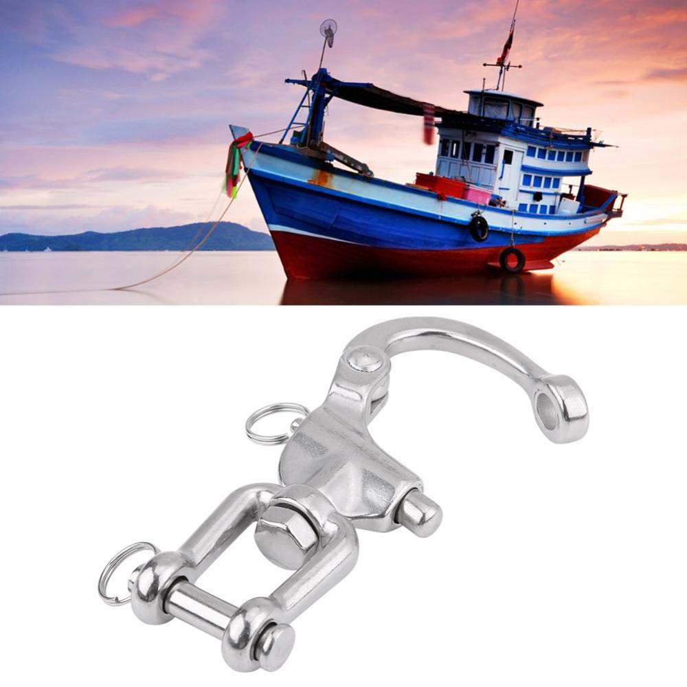 Kleine Snap Shackles, 2 Stks Roestvrij Staal Quick Release Snap Beugel Swivel Eye Snap Beugel voor Zeilboot Spinnaker Halyard, 128mm