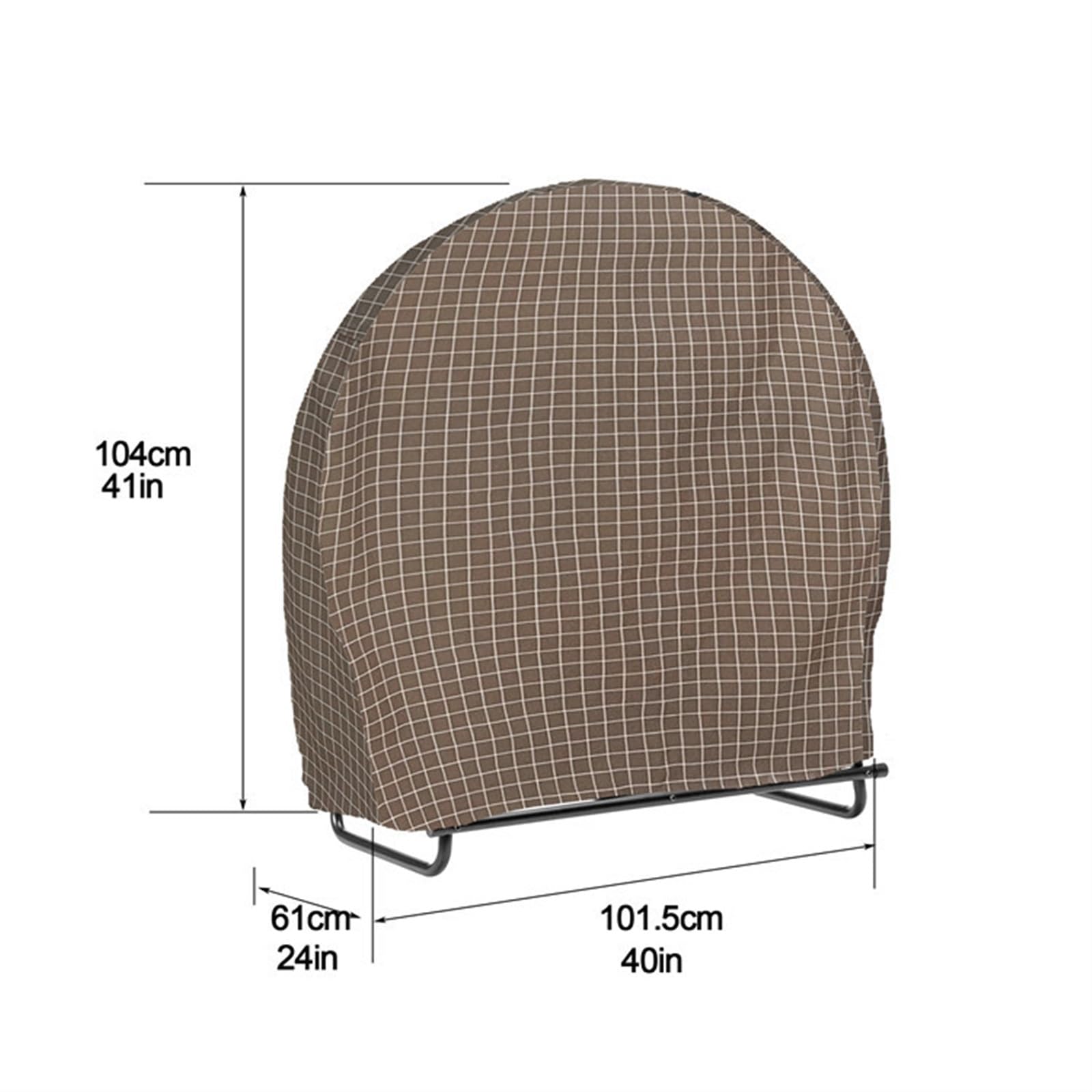 Funda Para Estantería De Leña Cubierta protectora for leña redonda, portátil, impermeable, for exteriores, for patio, chimenea, cubierta for leña for el hogar Cubierta Para Estante De Leña(Brown)