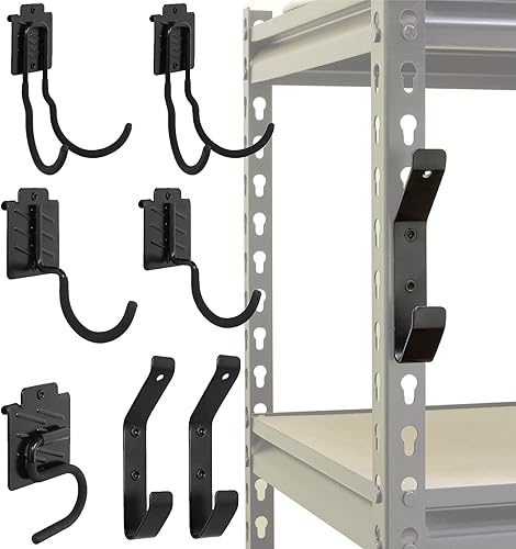 Wallmaster Kit organizador de ganchos para estanterías sin pernos, 7 accesorios ajustables para colgar para estante de cerradura de 1.5 pulgadas,