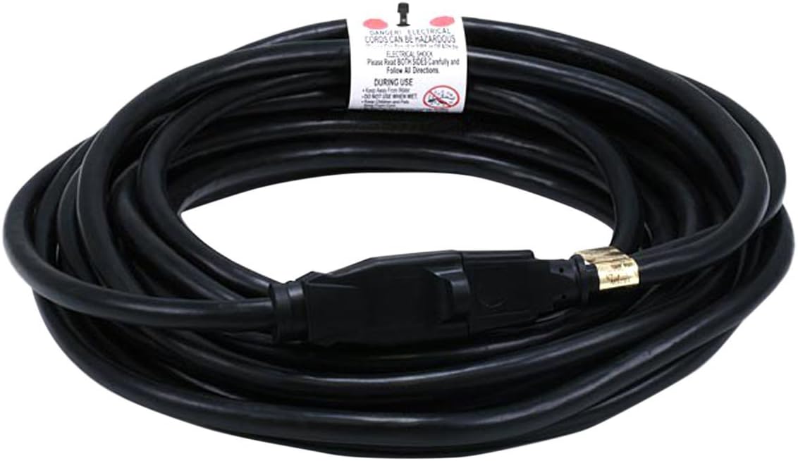 Monoprice 25ft 14AWG Power Extension Cord Cable for indoor and outdoor - SJTW 14/3C NEMA 5-15P TO NEMA 5-15R (15A/125V) AP301+SP50 (2 Pack)