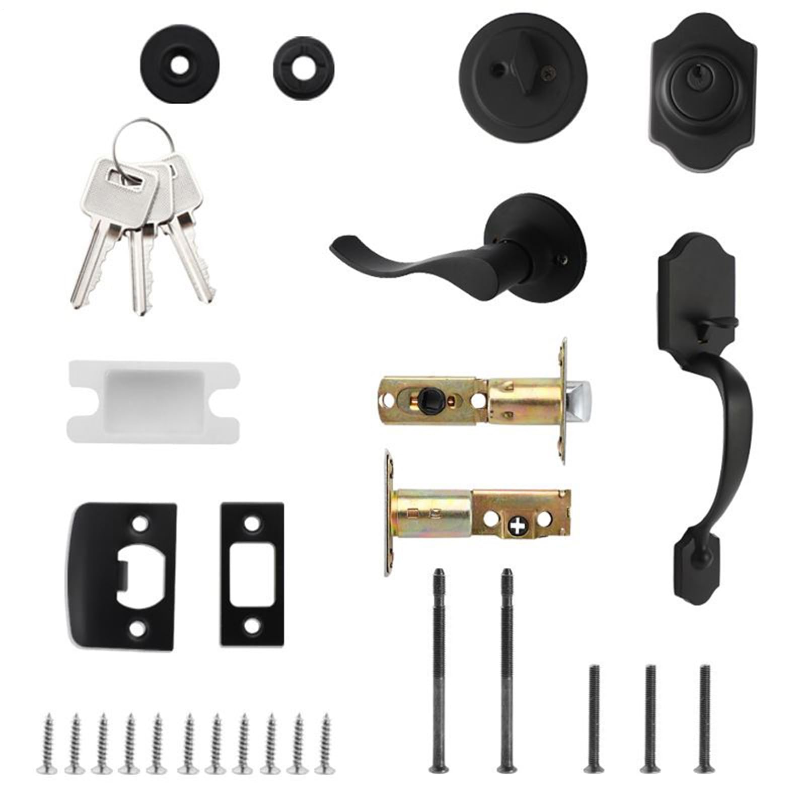Juego de pomo y cerradura puerta principal suministro de herrajes de | Manija En Aluminio Aleado Con Cerradura Para Entrada Exterior Jardín Patio Balcón Traspatio