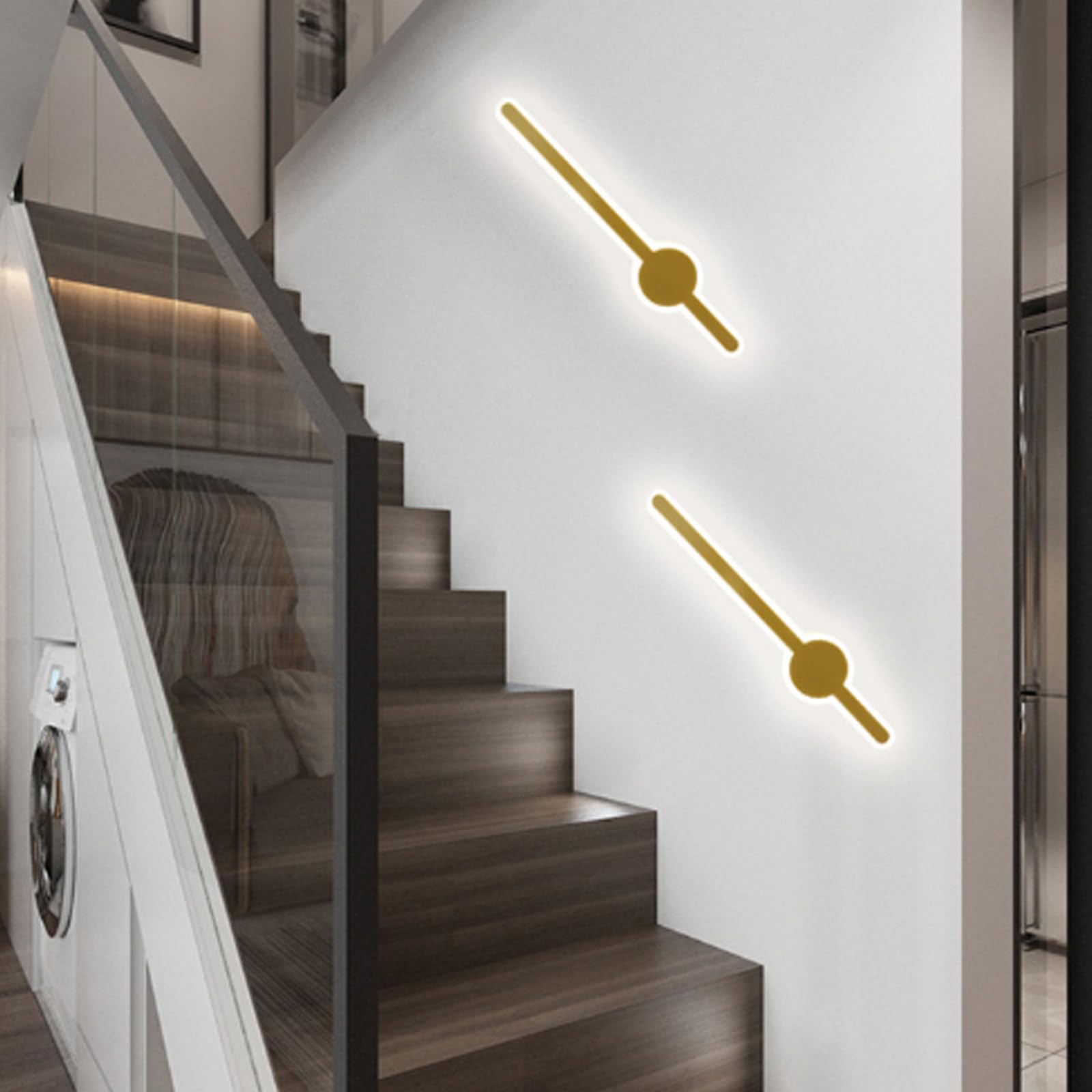 HCZKIUJY LED Wall Sconces, 3-Color Adjustable Wall Lights (Gold White Light-40cm)